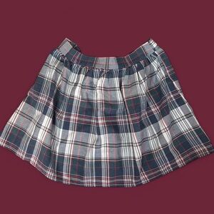 Wet Seal Blue and Red Plaid Skater Skirt